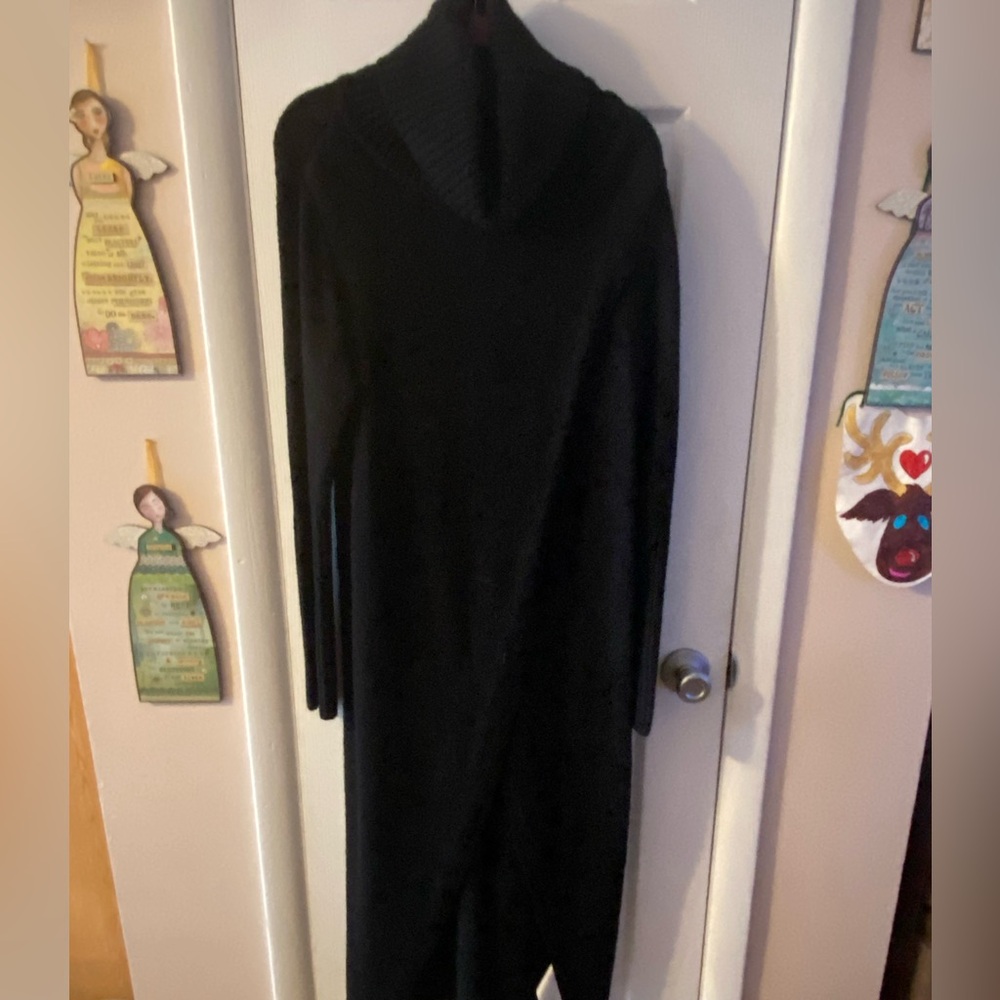 Black Turtleneck Drama Top